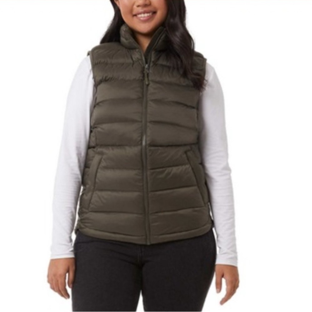 32 Degrees Olive Green Puffer Vest Large NWT